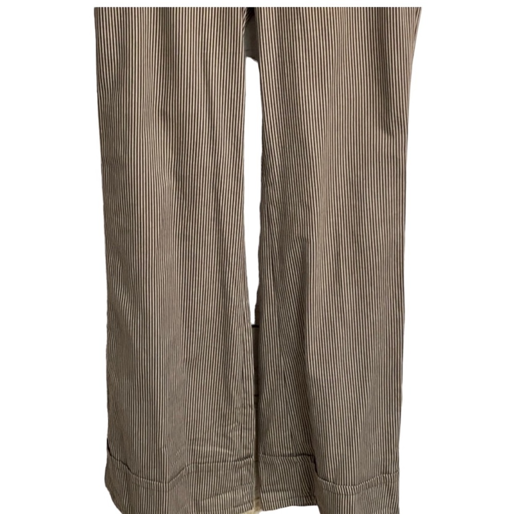 Banana Republic Cream Brown Striped Pants - Picture 4 of 5